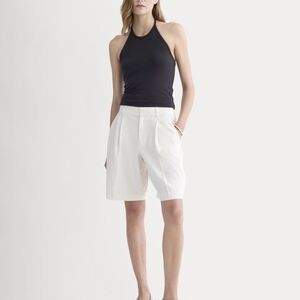 NWT Everlane The Pleated Short in Stretch Linen Size 14